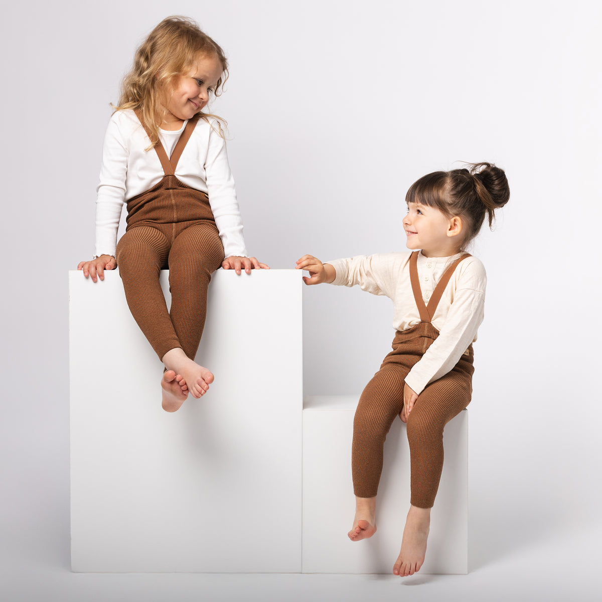 Legíny s Kšandami s příměsí baby alpaky vlny - Oříškově hnědá